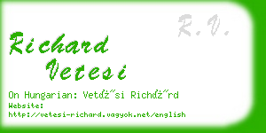 richard vetesi business card